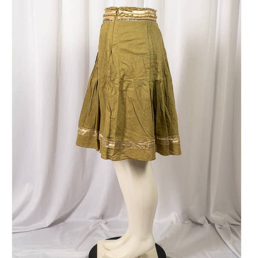 For the Republic Green Flowy Cottage  Boho Knee Length Skirt sz 8P - Magically Funky Austin Resale & Thrift