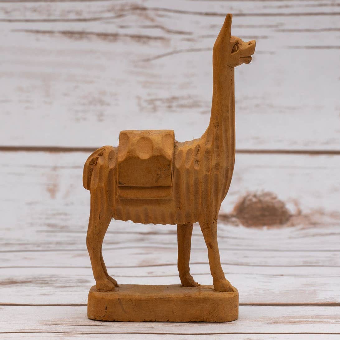 Vintage Hand Carved Alpaca from Equador - Magically Funky Austin Resale & Thrift